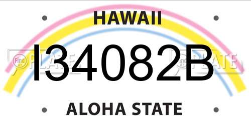 I34082B Hawaii License Plate
