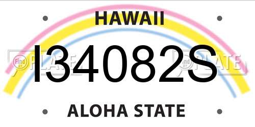 I34082S Hawaii License Plate