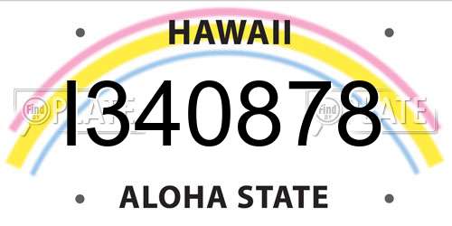 I340878 Hawaii License Plate