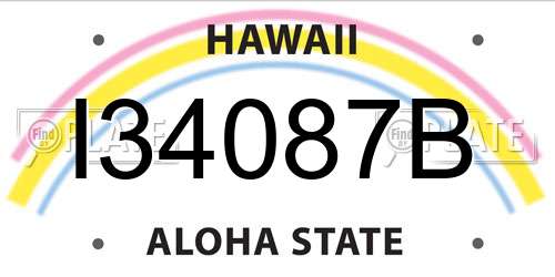 I34087B Hawaii License Plate