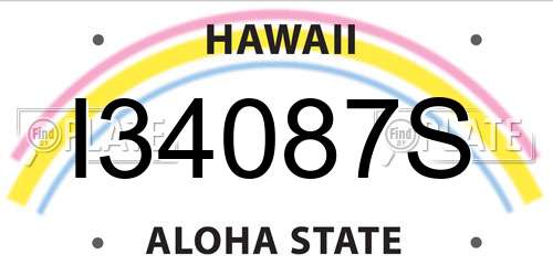 I34087S Hawaii License Plate
