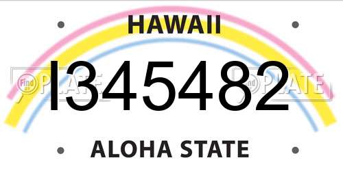 I345482 Hawaii License Plate