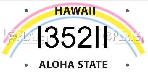 I352II Hawaii License Plate