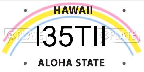 I35TII Hawaii License Plate