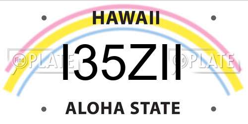 I35ZII Hawaii License Plate