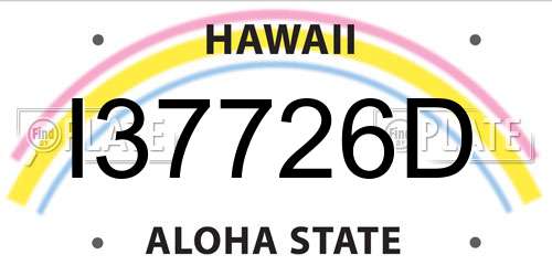 I37726D Hawaii License Plate