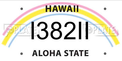 I382II Hawaii License Plate