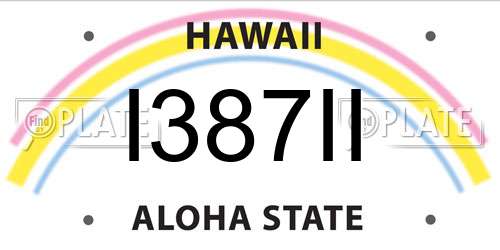 I387II Hawaii License Plate