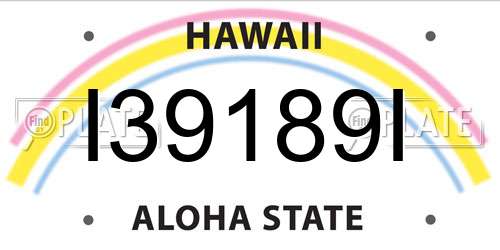 I39189I Hawaii License Plate