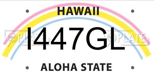 I447GL Hawaii License Plate