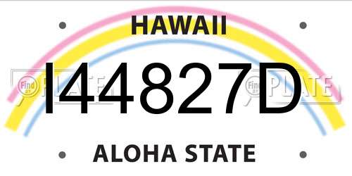 I44827D Hawaii License Plate