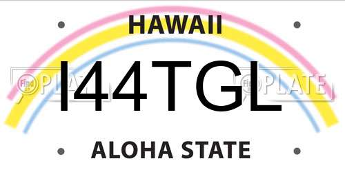 I44TGL Hawaii License Plate