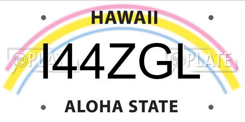 I44ZGL Hawaii License Plate