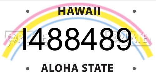 I488489 Hawaii License Plate