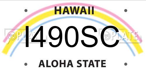 I490SC Hawaii License Plate