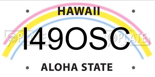 I49OSC Hawaii License Plate