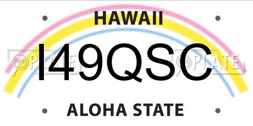 I49QSC Hawaii License Plate