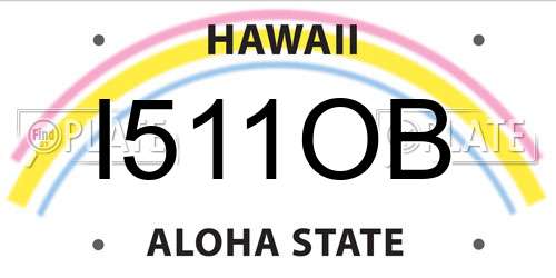 I511OB Hawaii License Plate