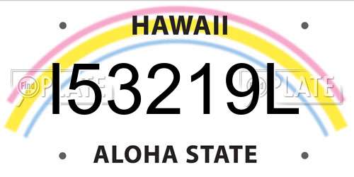 I53219L Hawaii License Plate