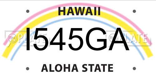 I545GA Hawaii License Plate