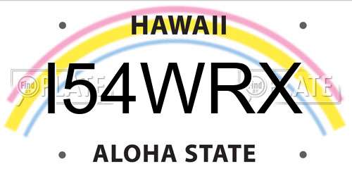 I54WRX Hawaii License Plate