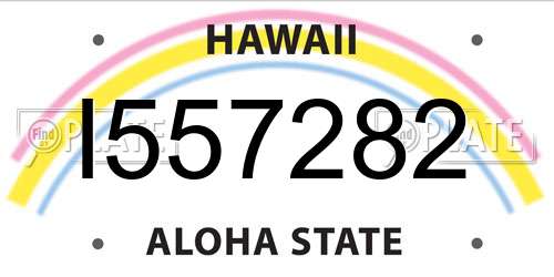 I557282 Hawaii License Plate