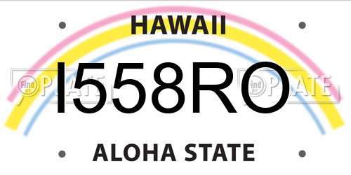 I558RO Hawaii License Plate