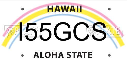 I55GCS Hawaii License Plate