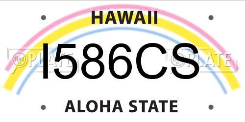 I586CS Hawaii License Plate