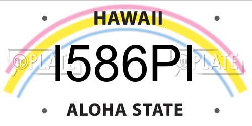 I586PI Hawaii License Plate