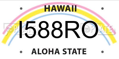 I588RO Hawaii License Plate