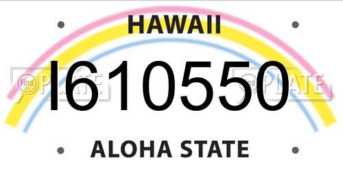 I610550 Hawaii License Plate