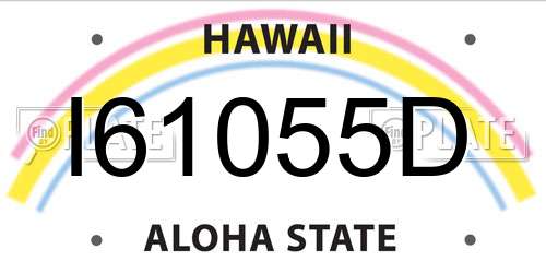 I61055D Hawaii License Plate