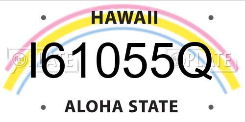 I61055Q Hawaii License Plate