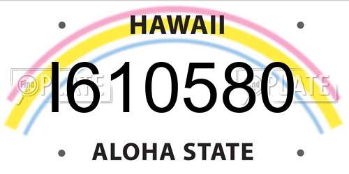 I610580 Hawaii License Plate