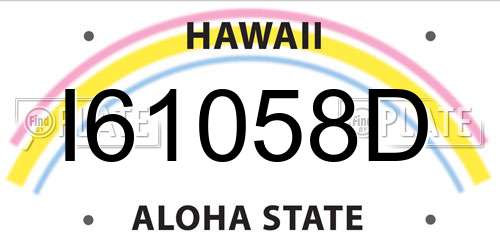 I61058D Hawaii License Plate