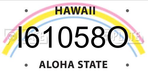 I61058O Hawaii License Plate