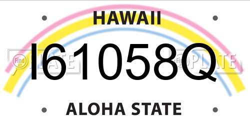 I61058Q Hawaii License Plate