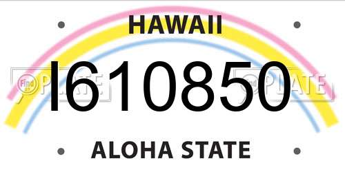 I610850 Hawaii License Plate