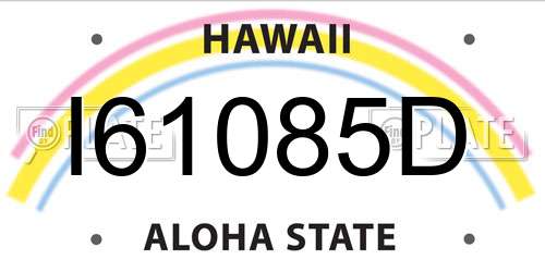 I61085D Hawaii License Plate