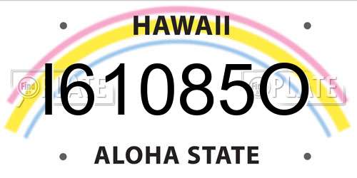 I61085O Hawaii License Plate