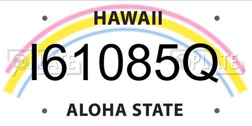 I61085Q Hawaii License Plate