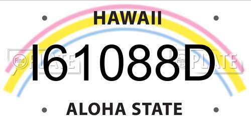 I61088D Hawaii License Plate