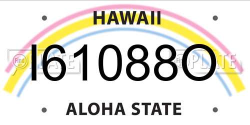 I61088O Hawaii License Plate