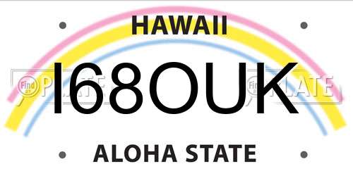 I68OUK Hawaii License Plate