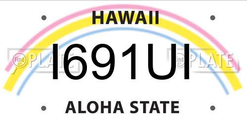 I691UI Hawaii License Plate