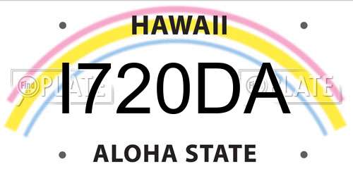 I720DA Hawaii License Plate