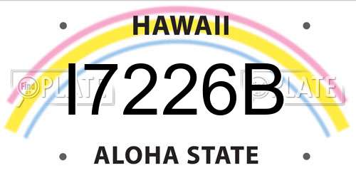 I7226B Hawaii License Plate