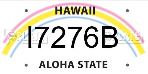 I7276B Hawaii License Plate