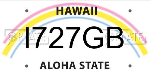 I727GB Hawaii License Plate
